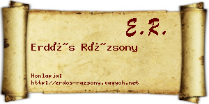 Erdős Rázsony névjegykártya